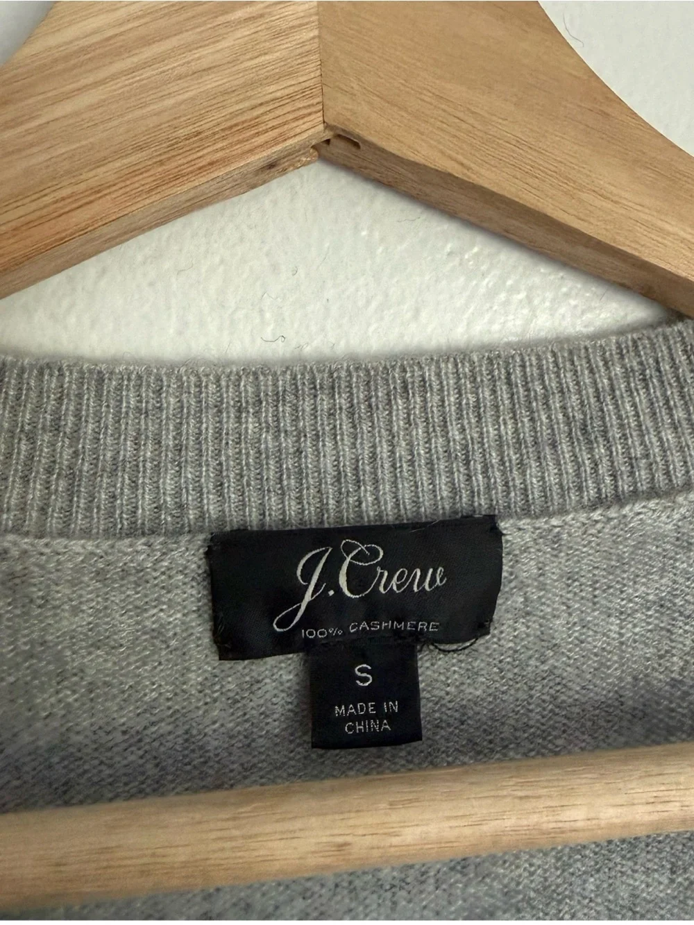 J. Crew Cashmere V Neck Sweater in Grey